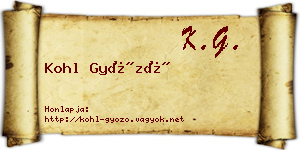 Kohl Győző névjegykártya